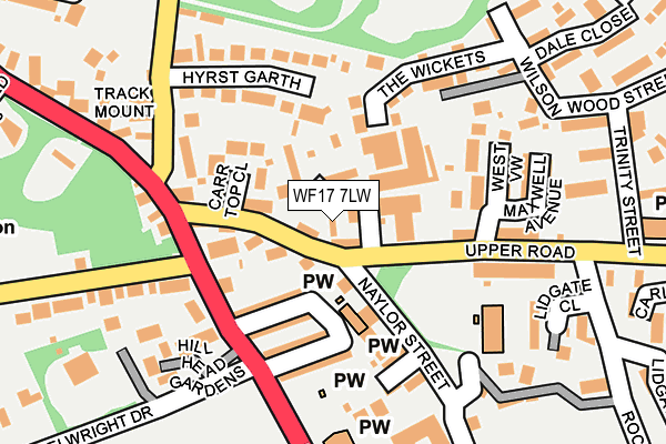 WF17 7LW map - OS OpenMap – Local (Ordnance Survey)