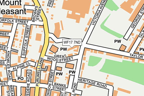 WF17 7ND map - OS OpenMap – Local (Ordnance Survey)