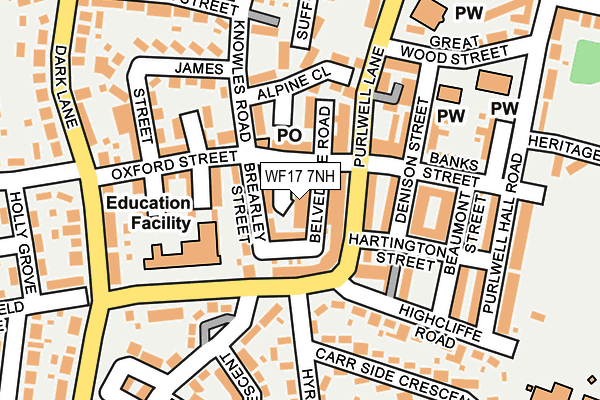 WF17 7NH map - OS OpenMap – Local (Ordnance Survey)