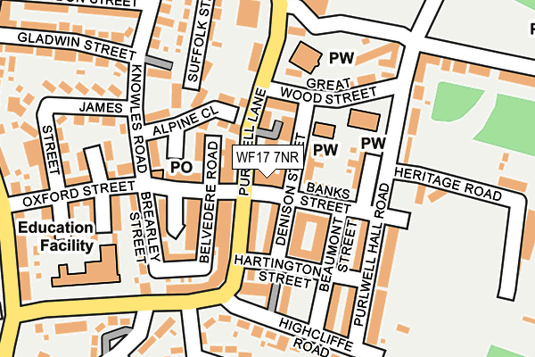 WF17 7NR map - OS OpenMap – Local (Ordnance Survey)