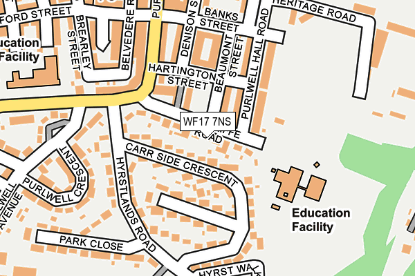 WF17 7NS map - OS OpenMap – Local (Ordnance Survey)