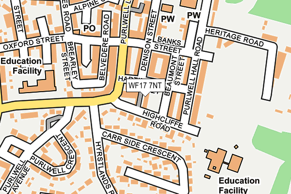 WF17 7NT map - OS OpenMap – Local (Ordnance Survey)