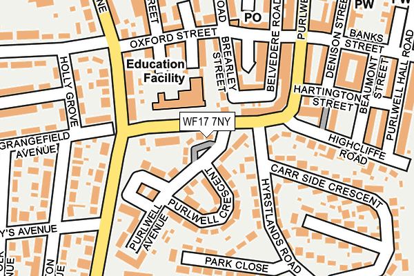 WF17 7NY map - OS OpenMap – Local (Ordnance Survey)