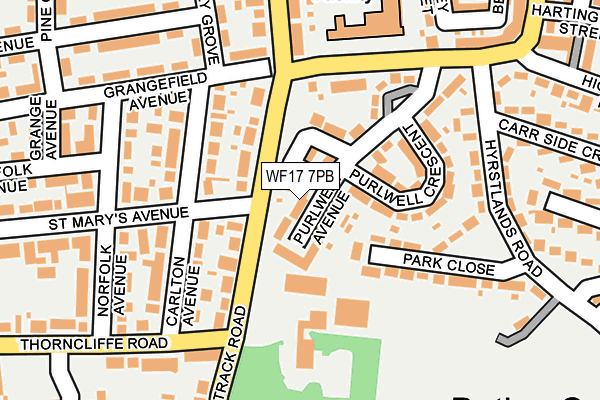 WF17 7PB map - OS OpenMap – Local (Ordnance Survey)