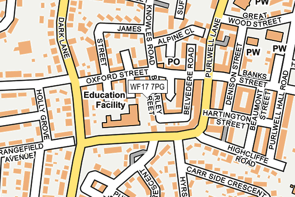 WF17 7PG map - OS OpenMap – Local (Ordnance Survey)