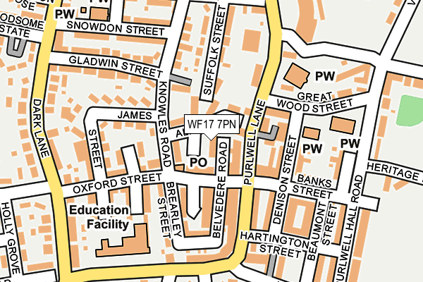 WF17 7PN map - OS OpenMap – Local (Ordnance Survey)