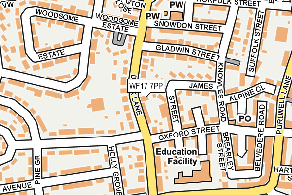 WF17 7PP map - OS OpenMap – Local (Ordnance Survey)