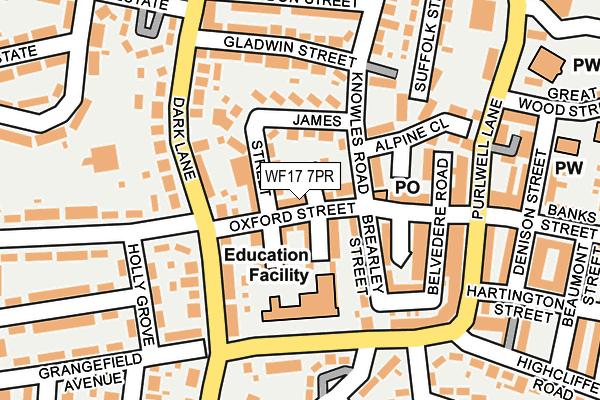 WF17 7PR map - OS OpenMap – Local (Ordnance Survey)