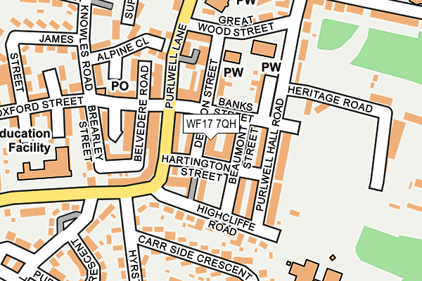 WF17 7QH map - OS OpenMap – Local (Ordnance Survey)