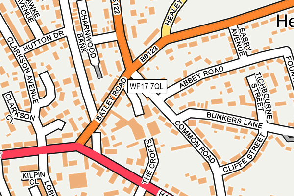 WF17 7QL map - OS OpenMap – Local (Ordnance Survey)