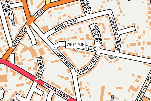 WF17 7QN map - OS OpenMap – Local (Ordnance Survey)