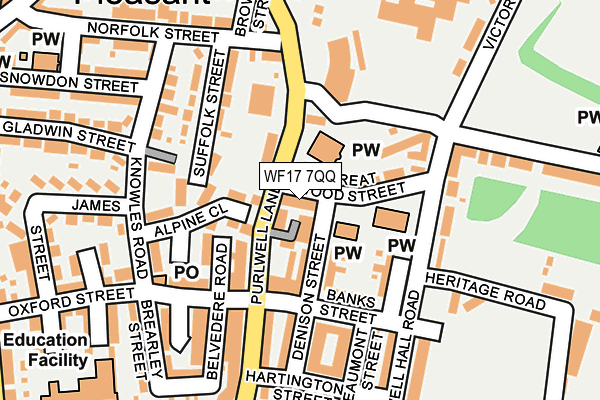 WF17 7QQ map - OS OpenMap – Local (Ordnance Survey)