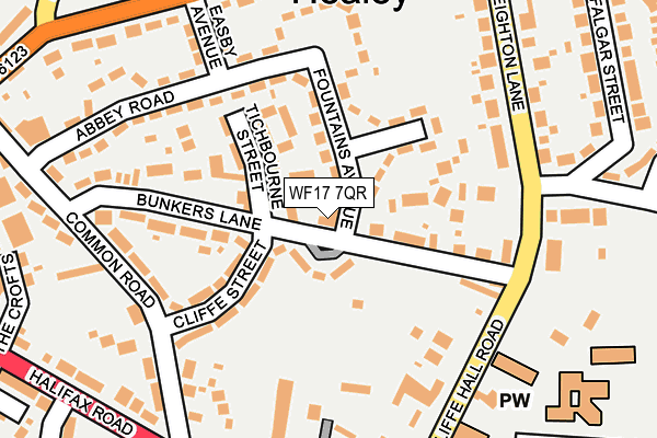 WF17 7QR map - OS OpenMap – Local (Ordnance Survey)