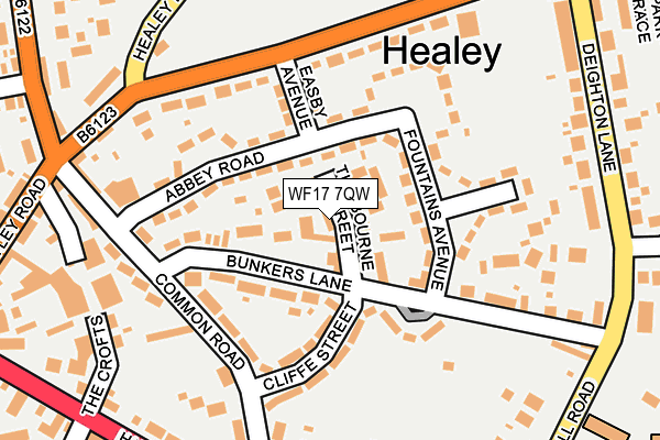 WF17 7QW map - OS OpenMap – Local (Ordnance Survey)