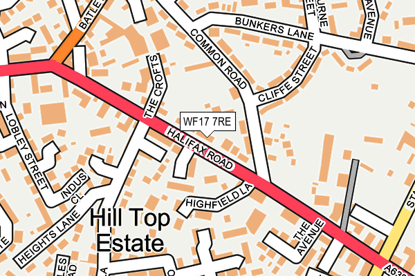 WF17 7RE map - OS OpenMap – Local (Ordnance Survey)