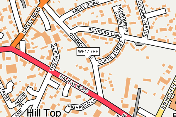 WF17 7RF map - OS OpenMap – Local (Ordnance Survey)