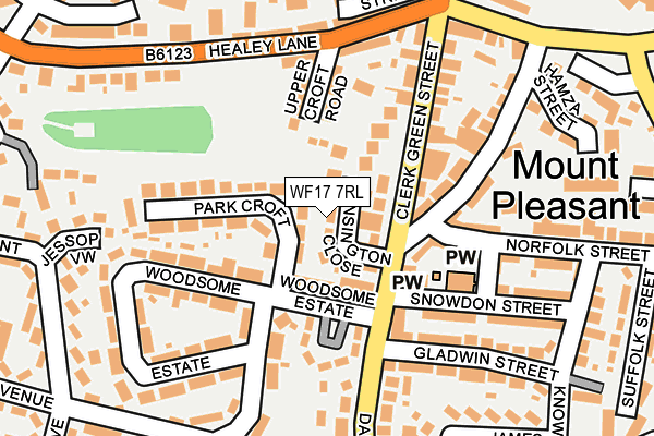 WF17 7RL map - OS OpenMap – Local (Ordnance Survey)