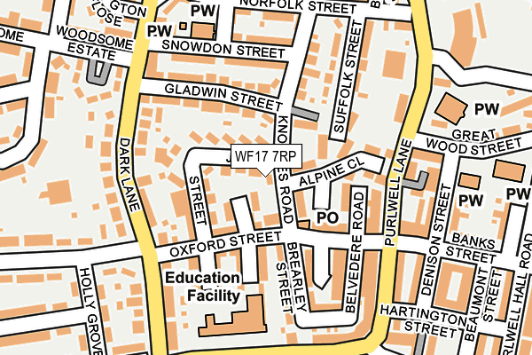 WF17 7RP map - OS OpenMap – Local (Ordnance Survey)