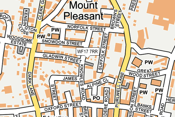 WF17 7RR map - OS OpenMap – Local (Ordnance Survey)