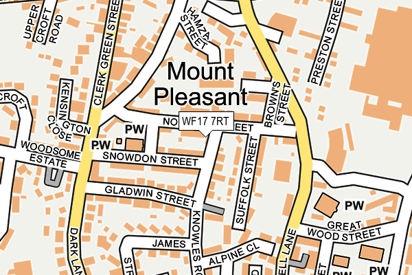 WF17 7RT map - OS OpenMap – Local (Ordnance Survey)