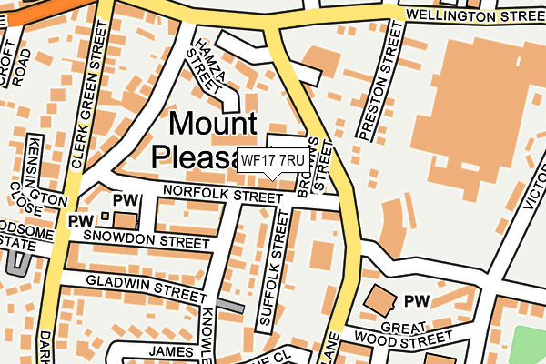 WF17 7RU map - OS OpenMap – Local (Ordnance Survey)