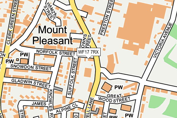 WF17 7RX map - OS OpenMap – Local (Ordnance Survey)