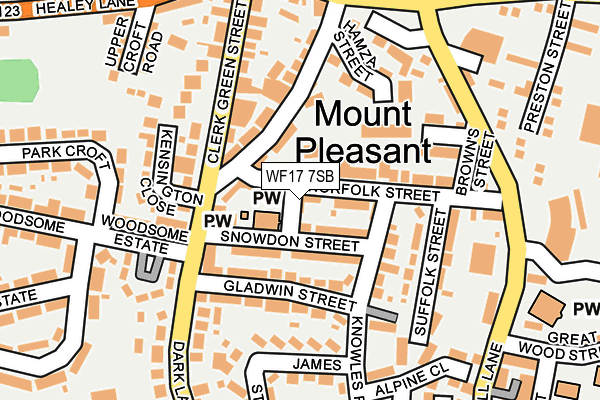 WF17 7SB map - OS OpenMap – Local (Ordnance Survey)