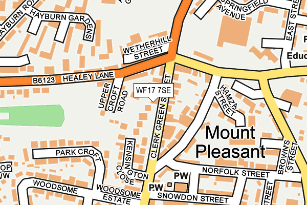 WF17 7SE map - OS OpenMap – Local (Ordnance Survey)
