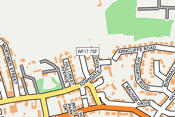 WF17 7SF map - OS OpenMap – Local (Ordnance Survey)