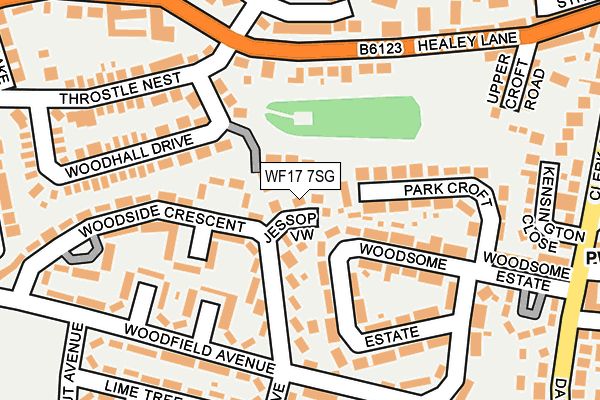 WF17 7SG map - OS OpenMap – Local (Ordnance Survey)