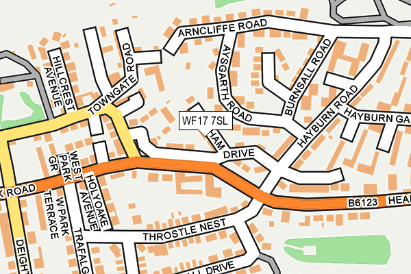 WF17 7SL map - OS OpenMap – Local (Ordnance Survey)