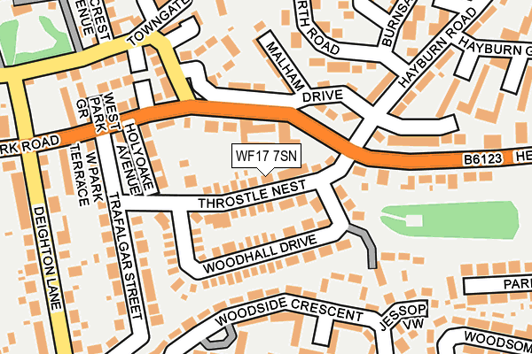 WF17 7SN map - OS OpenMap – Local (Ordnance Survey)