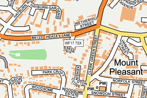 WF17 7SX map - OS OpenMap – Local (Ordnance Survey)