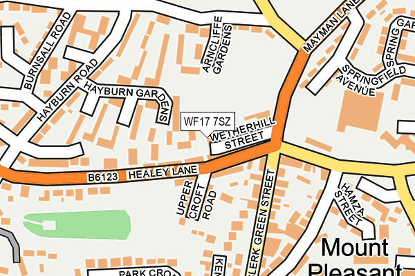WF17 7SZ map - OS OpenMap – Local (Ordnance Survey)