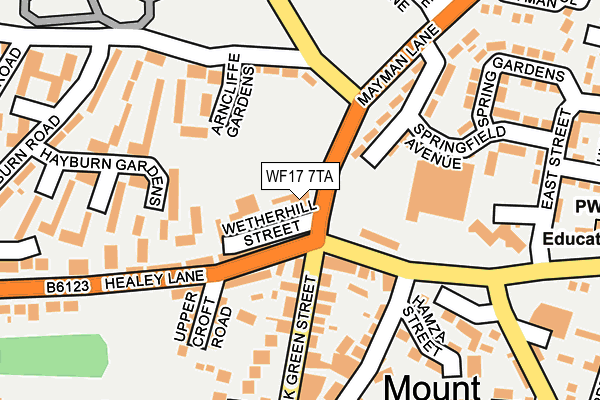 WF17 7TA map - OS OpenMap – Local (Ordnance Survey)