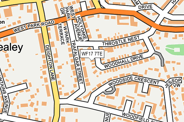 WF17 7TE map - OS OpenMap – Local (Ordnance Survey)