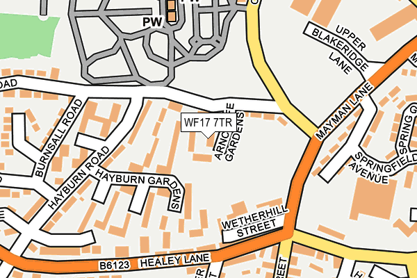 WF17 7TR map - OS OpenMap – Local (Ordnance Survey)