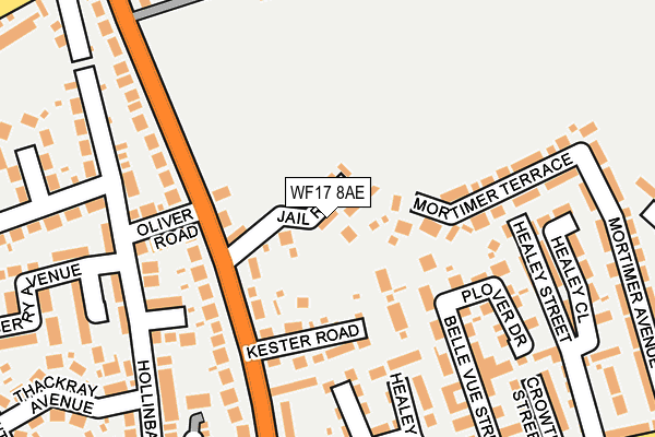 WF17 8AE map - OS OpenMap – Local (Ordnance Survey)