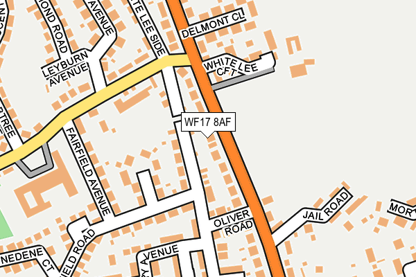 WF17 8AF map - OS OpenMap – Local (Ordnance Survey)