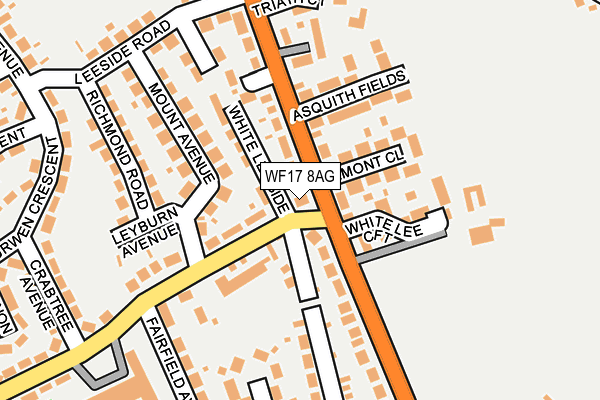WF17 8AG map - OS OpenMap – Local (Ordnance Survey)