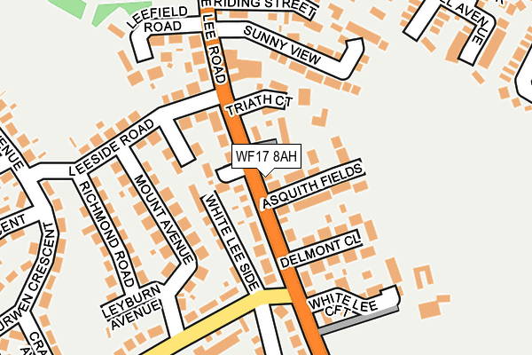 WF17 8AH map - OS OpenMap – Local (Ordnance Survey)