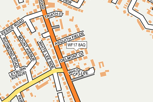 WF17 8AQ map - OS OpenMap – Local (Ordnance Survey)