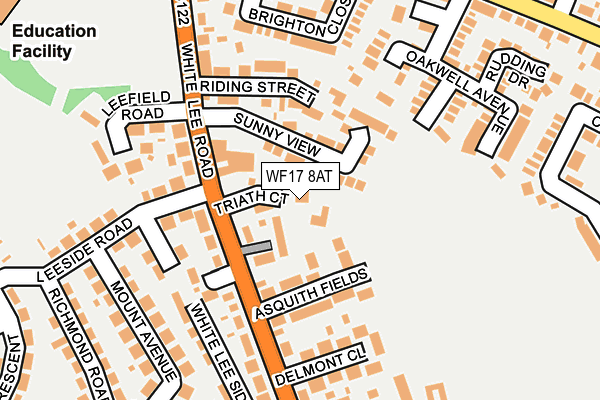 WF17 8AT map - OS OpenMap – Local (Ordnance Survey)