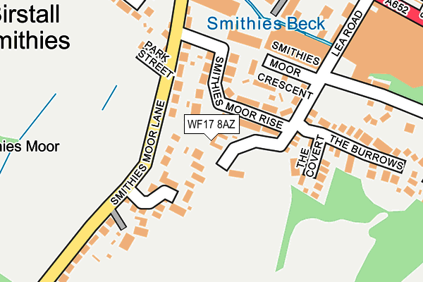WF17 8AZ map - OS OpenMap – Local (Ordnance Survey)