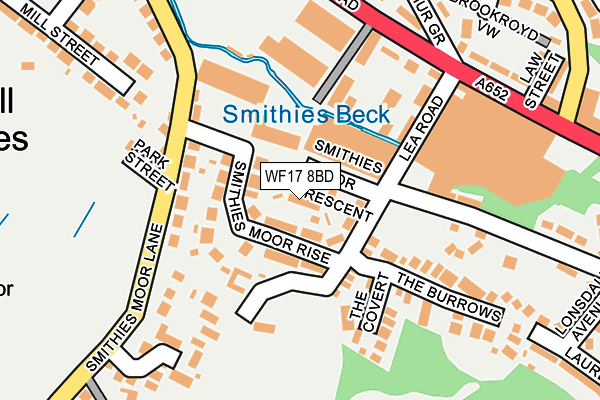 WF17 8BD map - OS OpenMap – Local (Ordnance Survey)