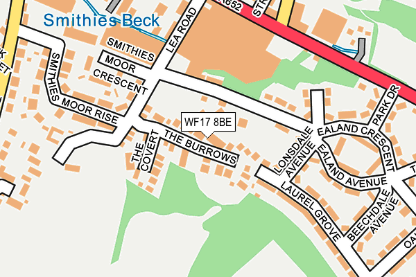 WF17 8BE map - OS OpenMap – Local (Ordnance Survey)