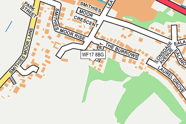 WF17 8BG map - OS OpenMap – Local (Ordnance Survey)
