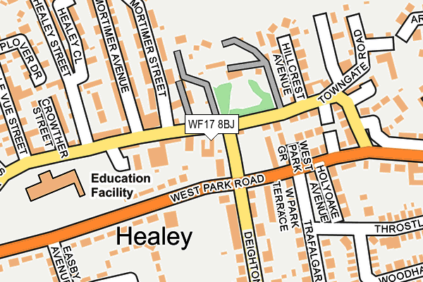 WF17 8BJ map - OS OpenMap – Local (Ordnance Survey)