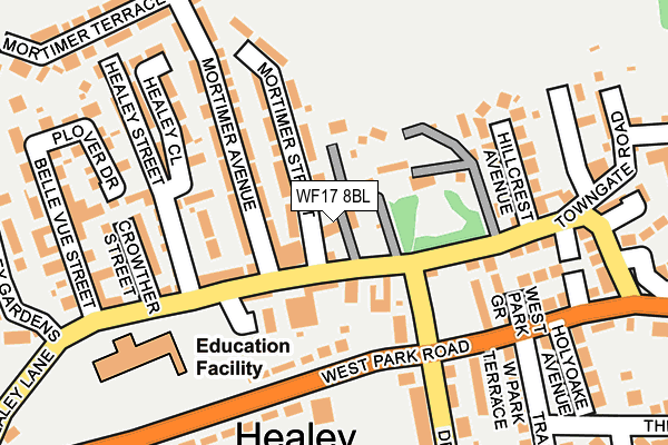 WF17 8BL map - OS OpenMap – Local (Ordnance Survey)