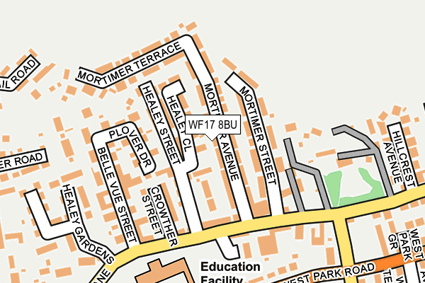 WF17 8BU map - OS OpenMap – Local (Ordnance Survey)